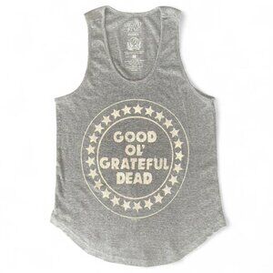 Good Ol' Grateful Dead Grey White Ribbed Racerback Band Music Concert Tank Top